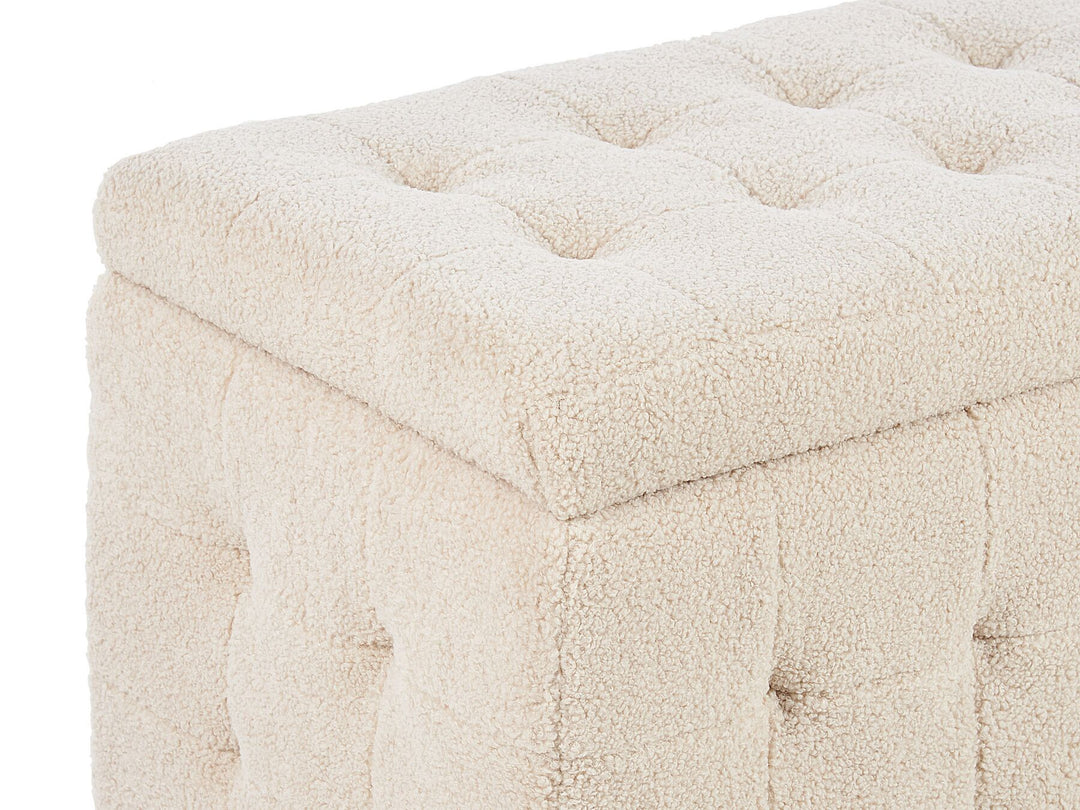 Boucle Storage Ottoman Beige Michigan