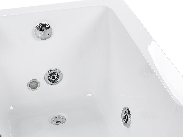 Left Hand Whirlpool Bath with LED 1690 x 810 mm White Artemisa