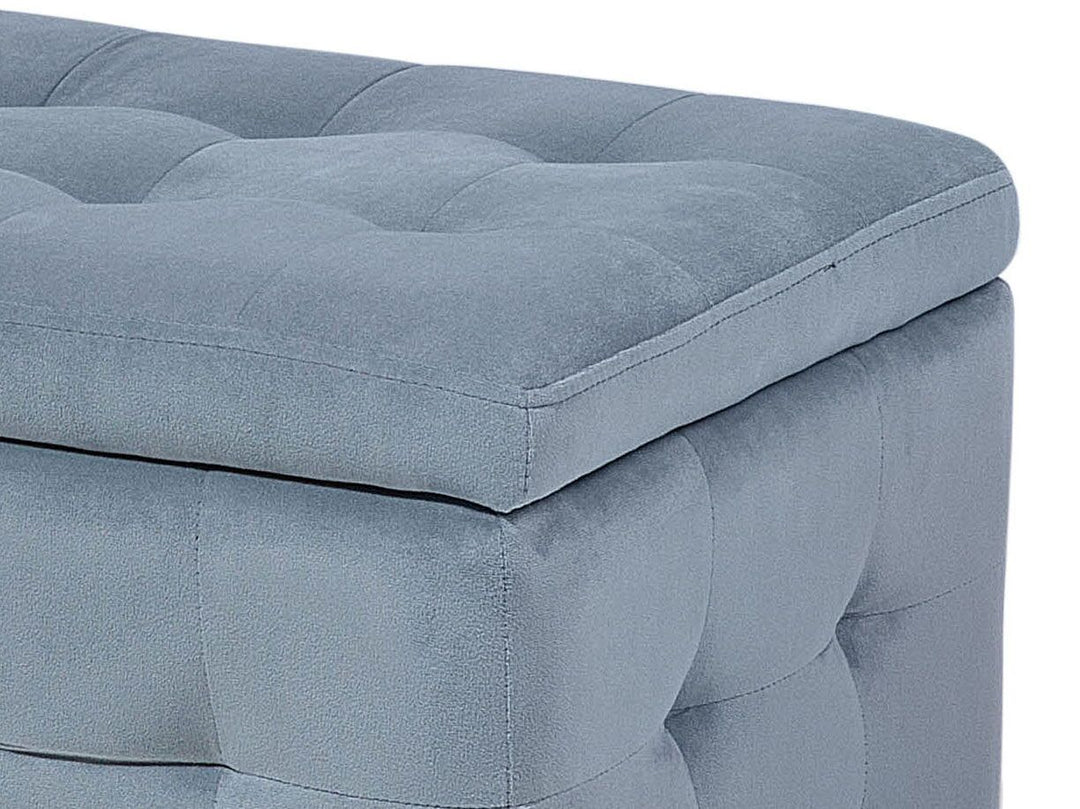 Velvet Storage Ottoman Grey Michigan