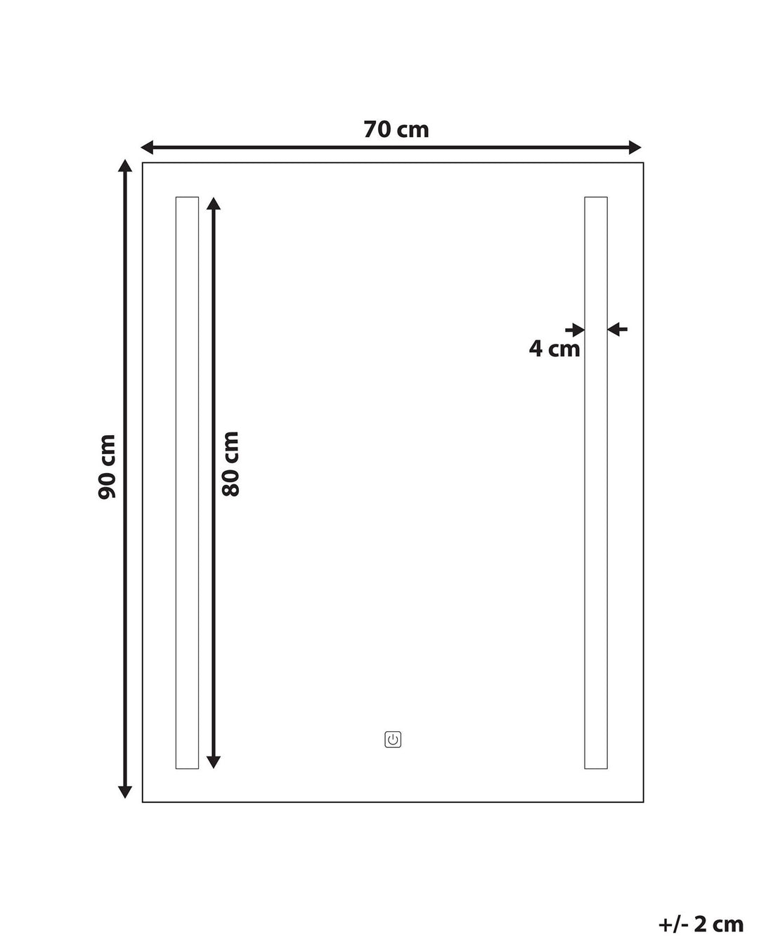 LED Wall Mirror 70 x 90 cm Silver Martinet