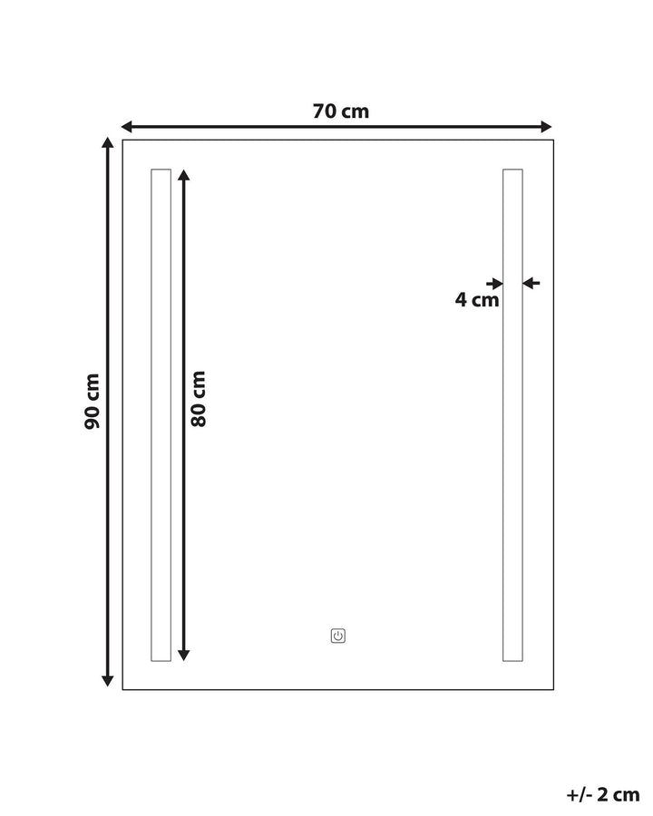 LED Wall Mirror 70 x 90 cm Silver Martinet