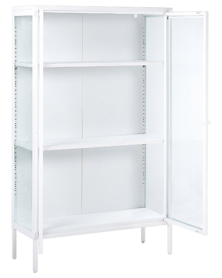 Steel Display Cabinet White Nash