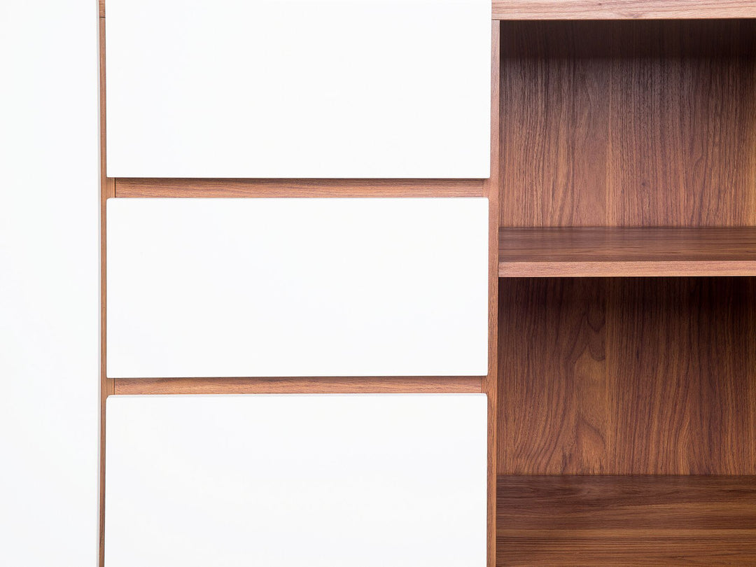 3 Drawer Sideboard White with Dark Wood Pittsburgh