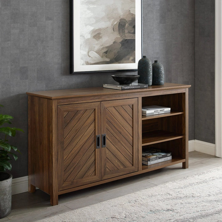 Angled Sideboard Dark Walnut Apollo