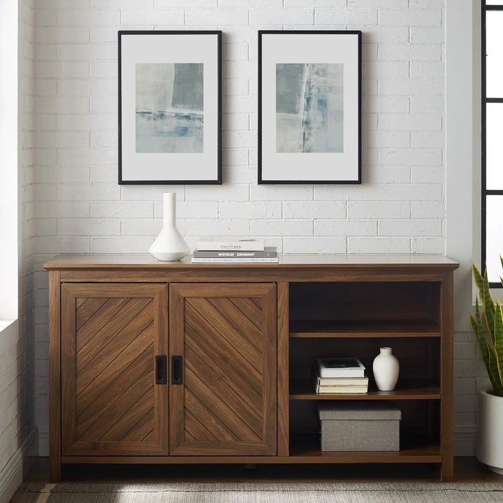 Angled Sideboard Dark Walnut Apollo