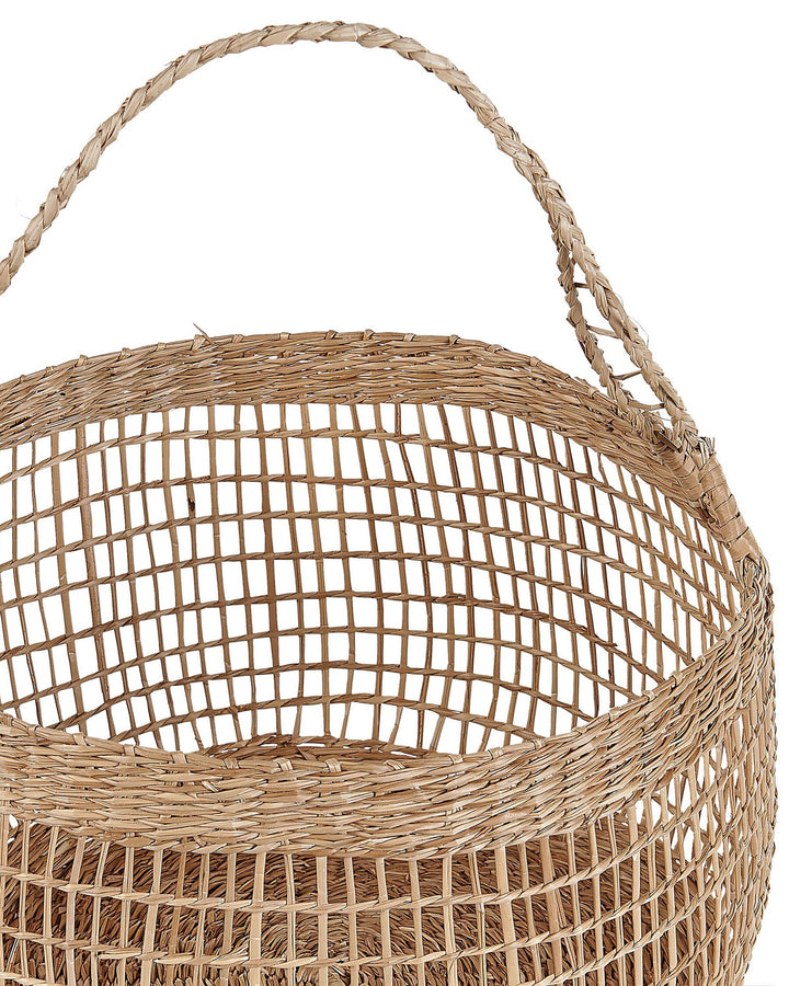 Set of 3 Seagrass Baskets Natural Arapaima