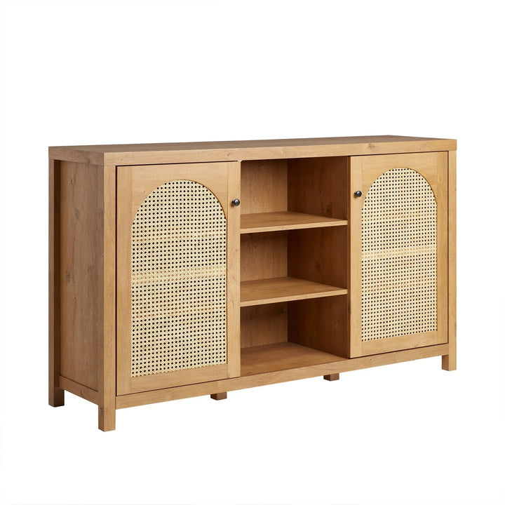 2 Door Sideboard with Arched Rattan Panels Pulli