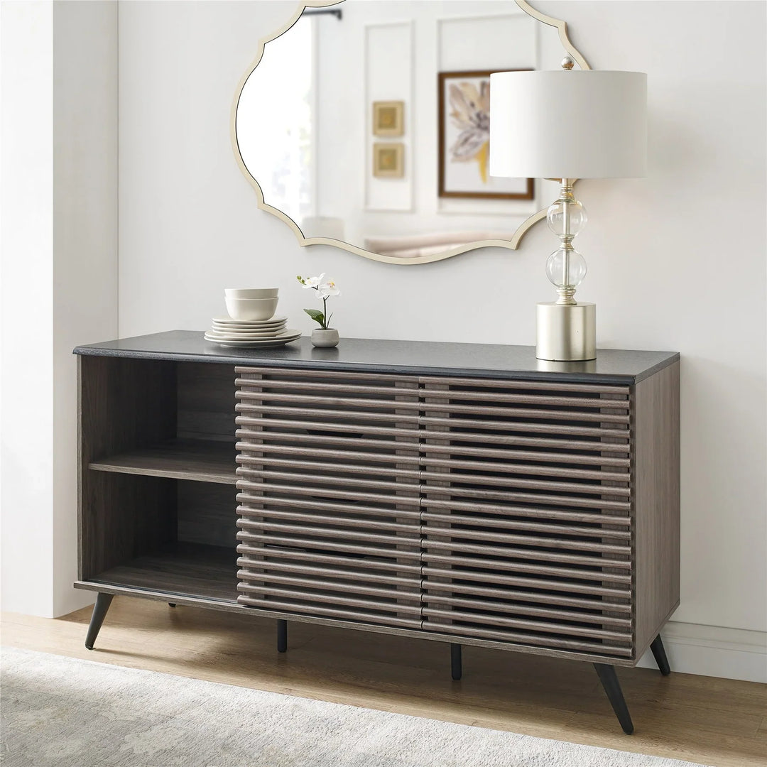 2 Sliding Door 4 Drawer Sideboard Ebony Mika