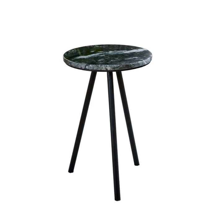 Black Marble Top & Metal Legs Side Table Opal