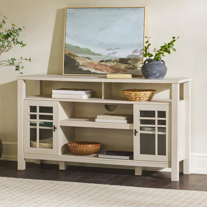 2 Door Transitional Sideboard Ivory Oak Bristol