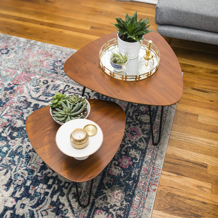 Nesting Coffee Tables Set Walnut Timberlane