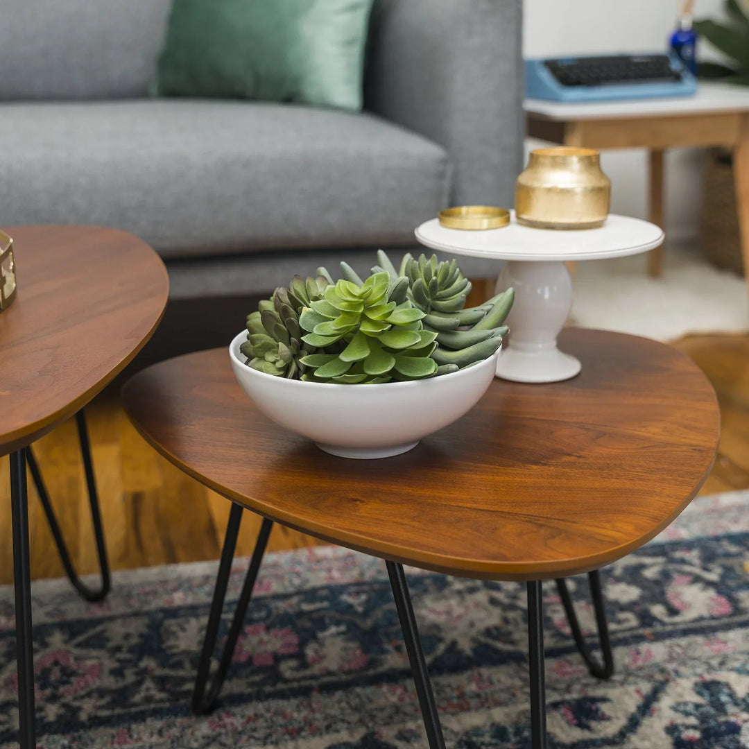 Nesting Coffee Tables Set Walnut Timberlane