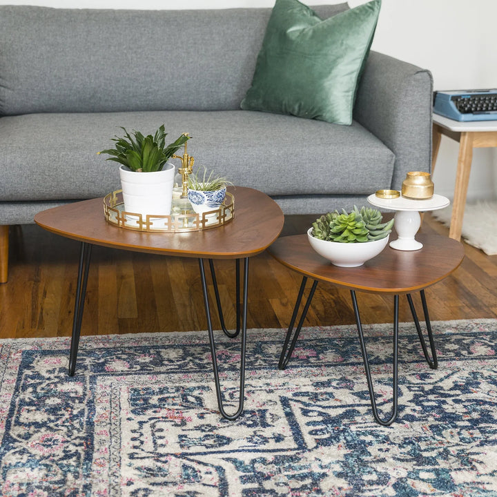 Nesting Coffee Tables Set Walnut Timberlane