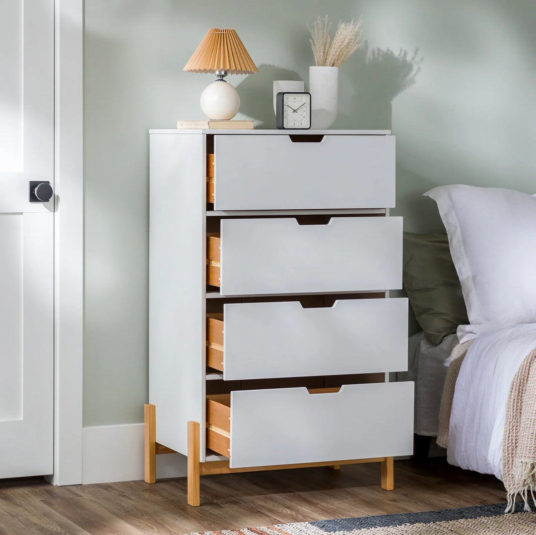 4 Drawer Minimalist Chest White Scandi