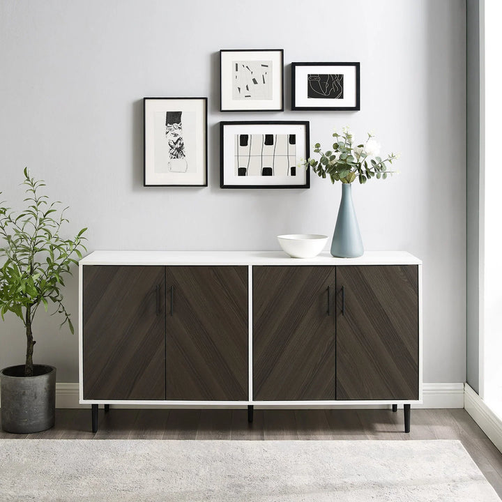 Ash Brown Sideboard White Carl