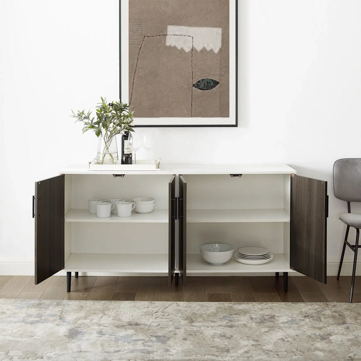 Ash Brown Sideboard White Carl