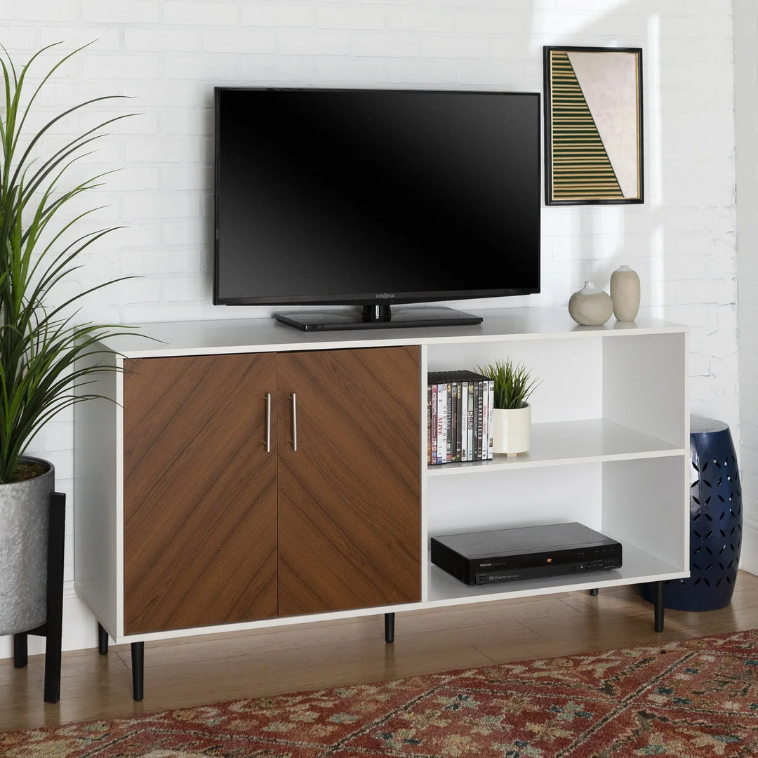 Laminate Sideboard White/Teak Henry