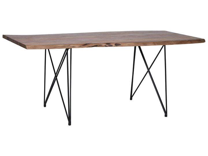 Acacia Dining Table 180 x 90 cm Dark Wood with Black Mumbai