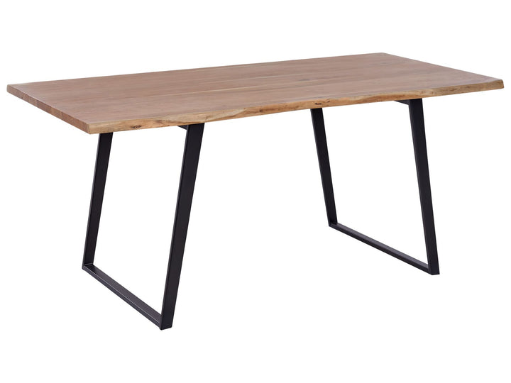 Acacia Dining Table 180 x 90 cm Light Wood with Black Patrecia