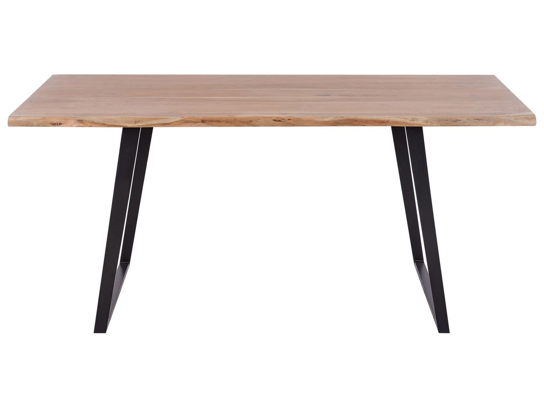 Acacia Dining Table 180 x 90 cm Light Wood with Black Patrecia