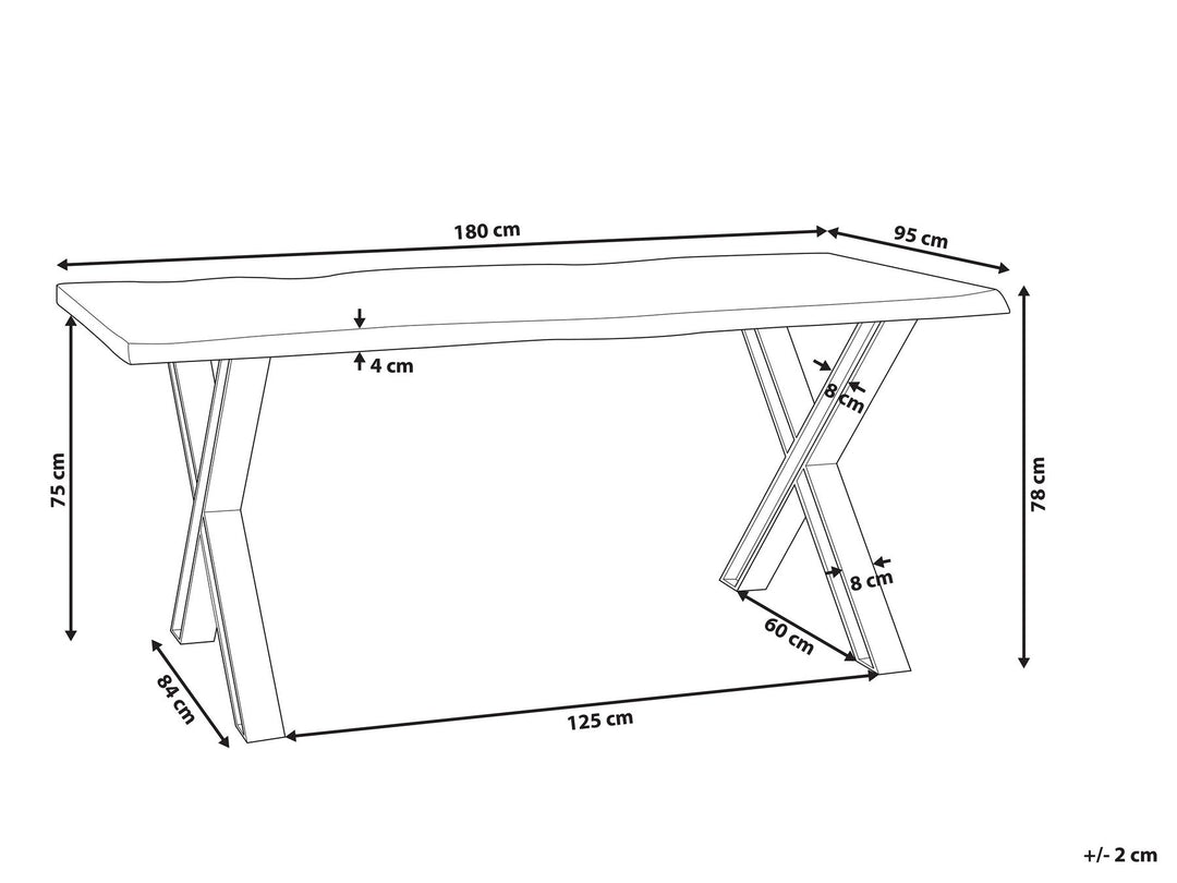 Acacia Dining Table 180 x 95 cm Light Wood Chowchilla