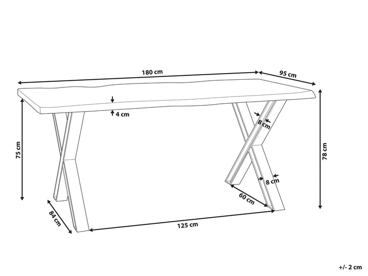 Acacia Dining Table 180 x 95 cm Light Wood Chowchilla