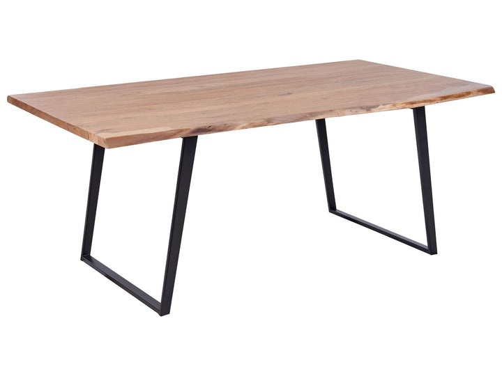 Acacia Dining Table 200 x 100 cm Light Wood with Black Patrecia