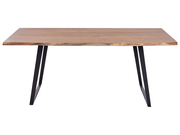 Acacia Dining Table 200 x 100 cm Light Wood with Black Patrecia