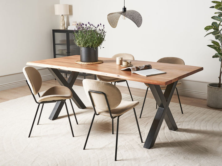 Acacia Dining Table 200 x 102 cm Light Wood Chowchilla