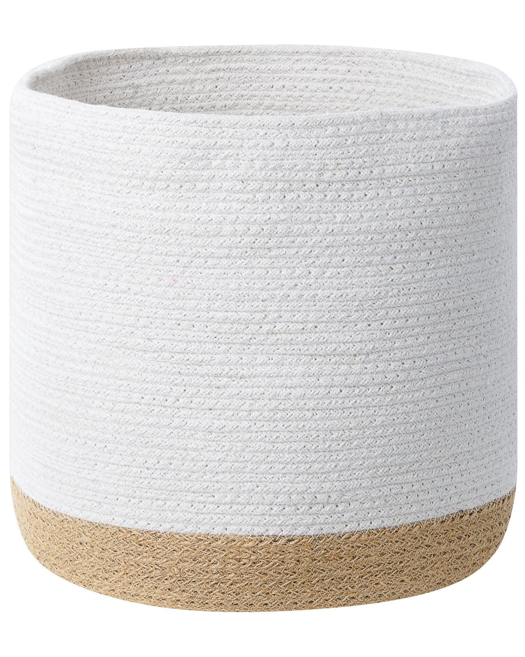 Set of 3 Cotton Baskets White and Beige Basima