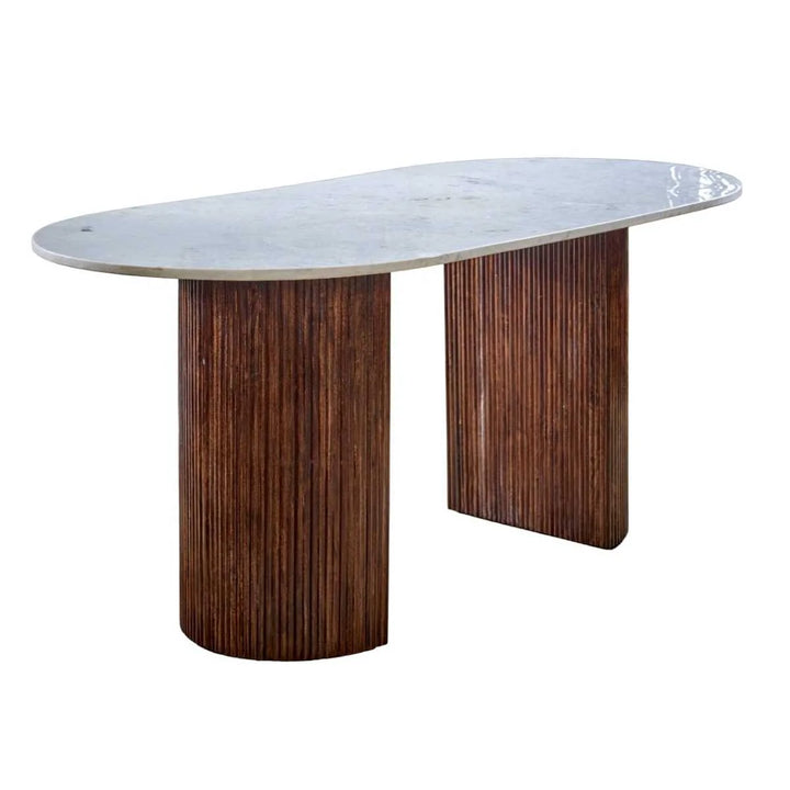 Mango Wood Dining Table 170 Cm With Marble Top Opal