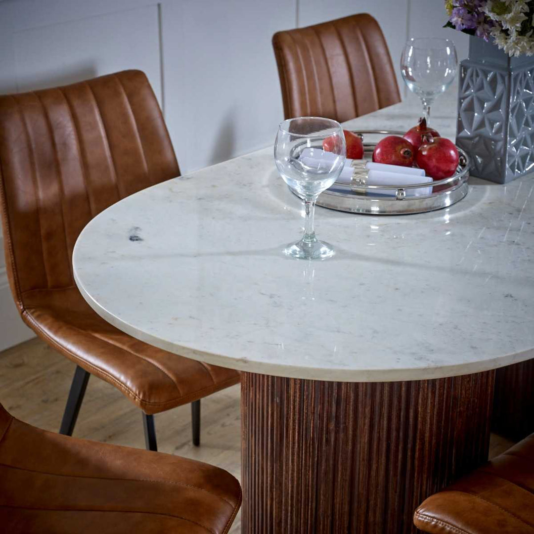 Mango Wood Dining Table 170 Cm With Marble Top Opal