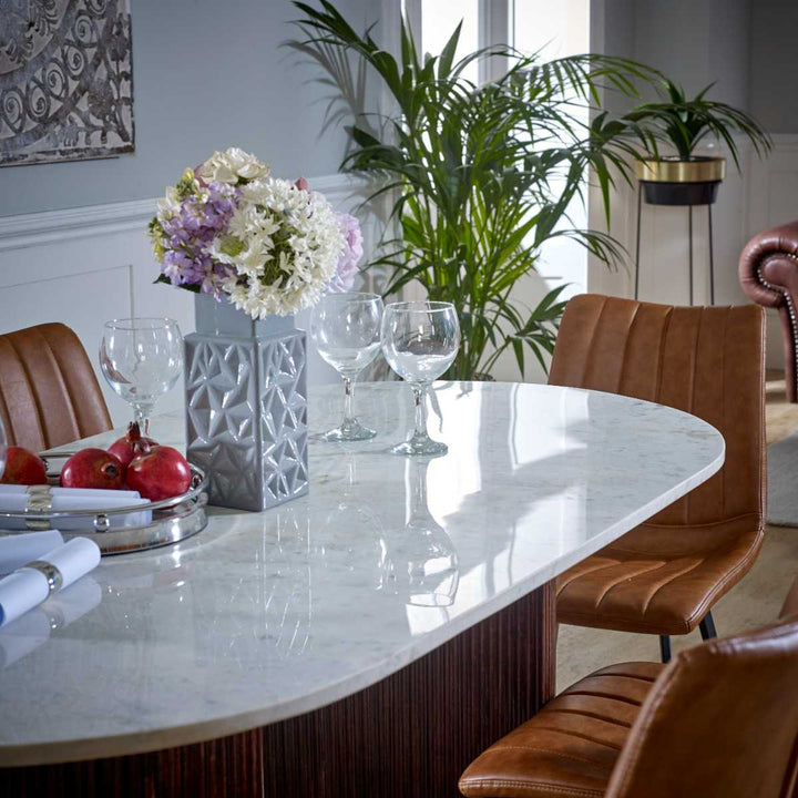 Mango Wood Dining Table 170 Cm With Marble Top Opal