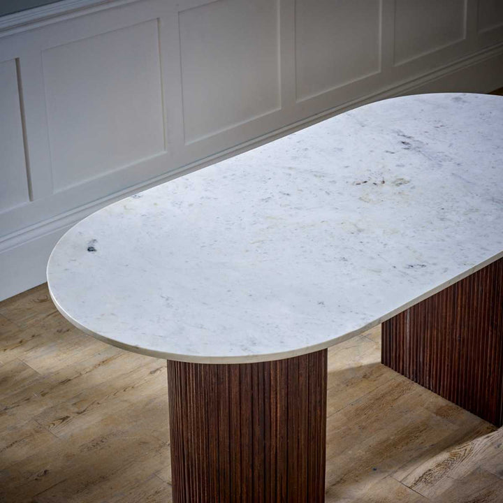 Mango Wood Dining Table 170 Cm With Marble Top Opal