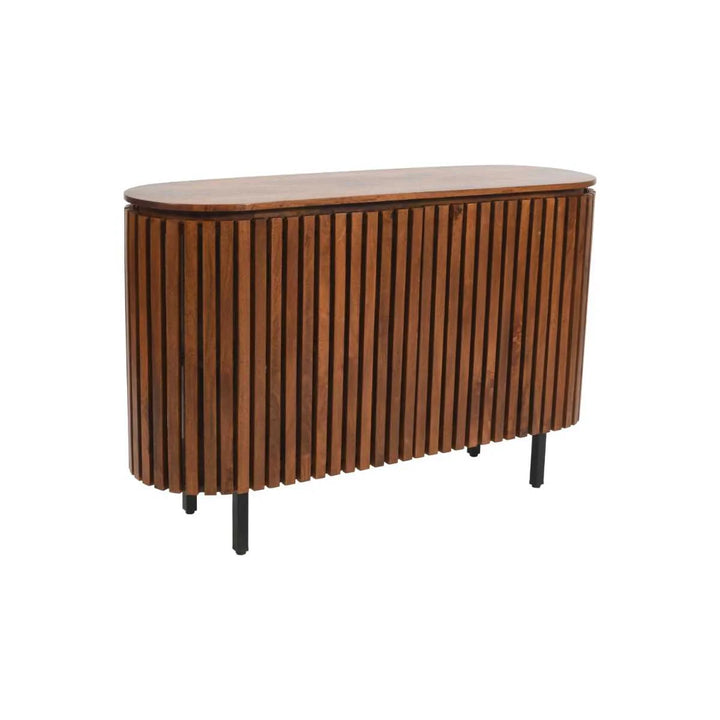 Slatted Mango Wood 2 Doors Sideboard