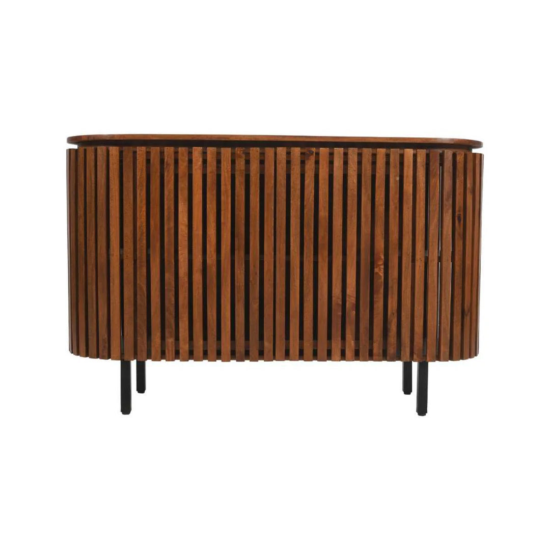 Slatted Mango Wood 2 Doors Sideboard