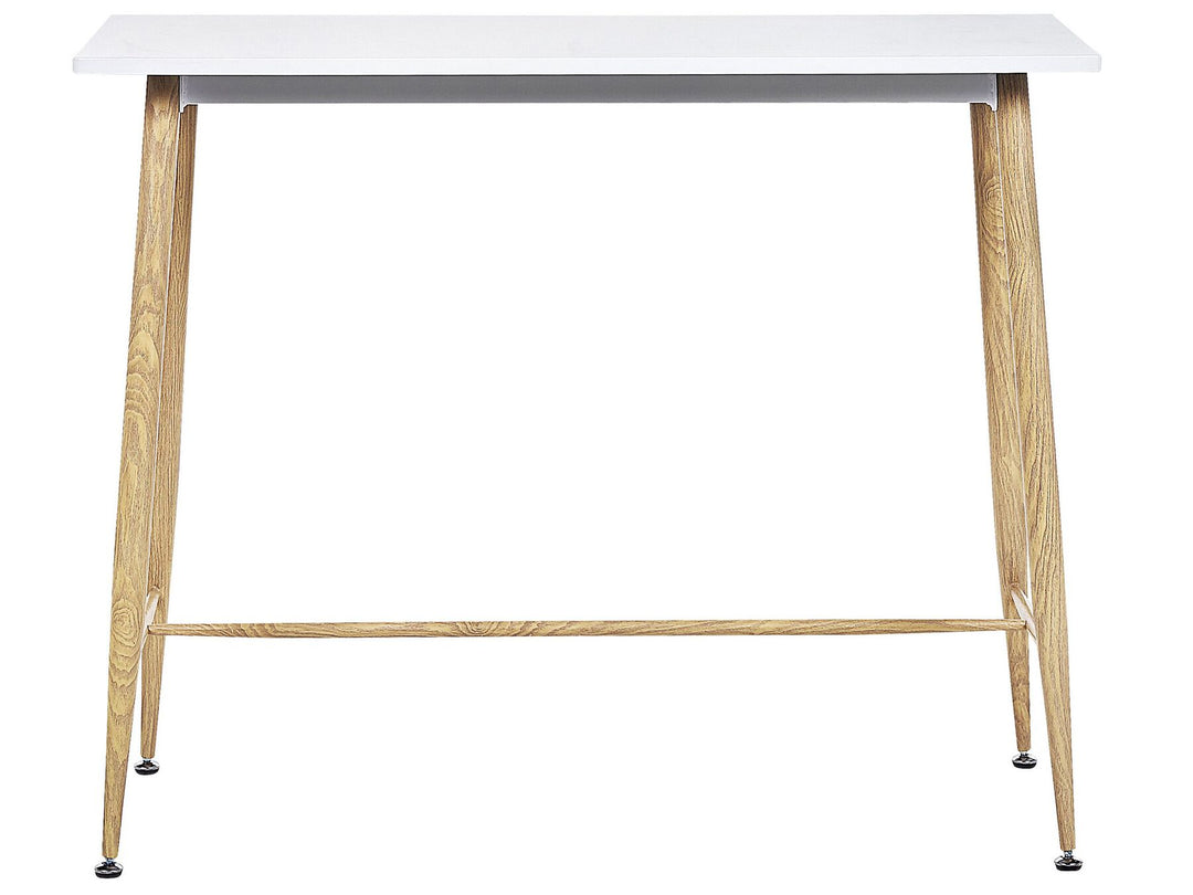 4 Seater Bar Table  White and Light Wood Chumbley