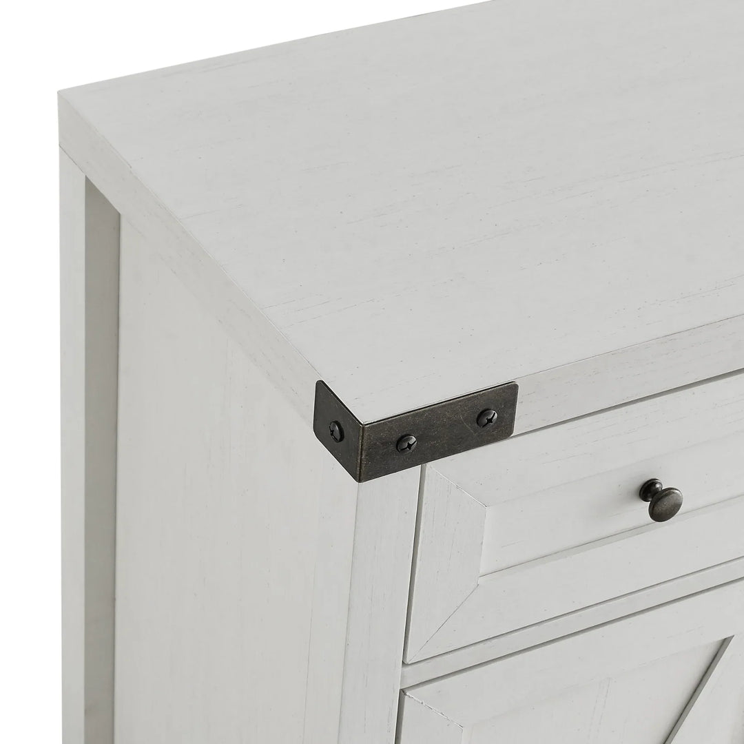 Barn Door Cabinet Brushed White Burgess