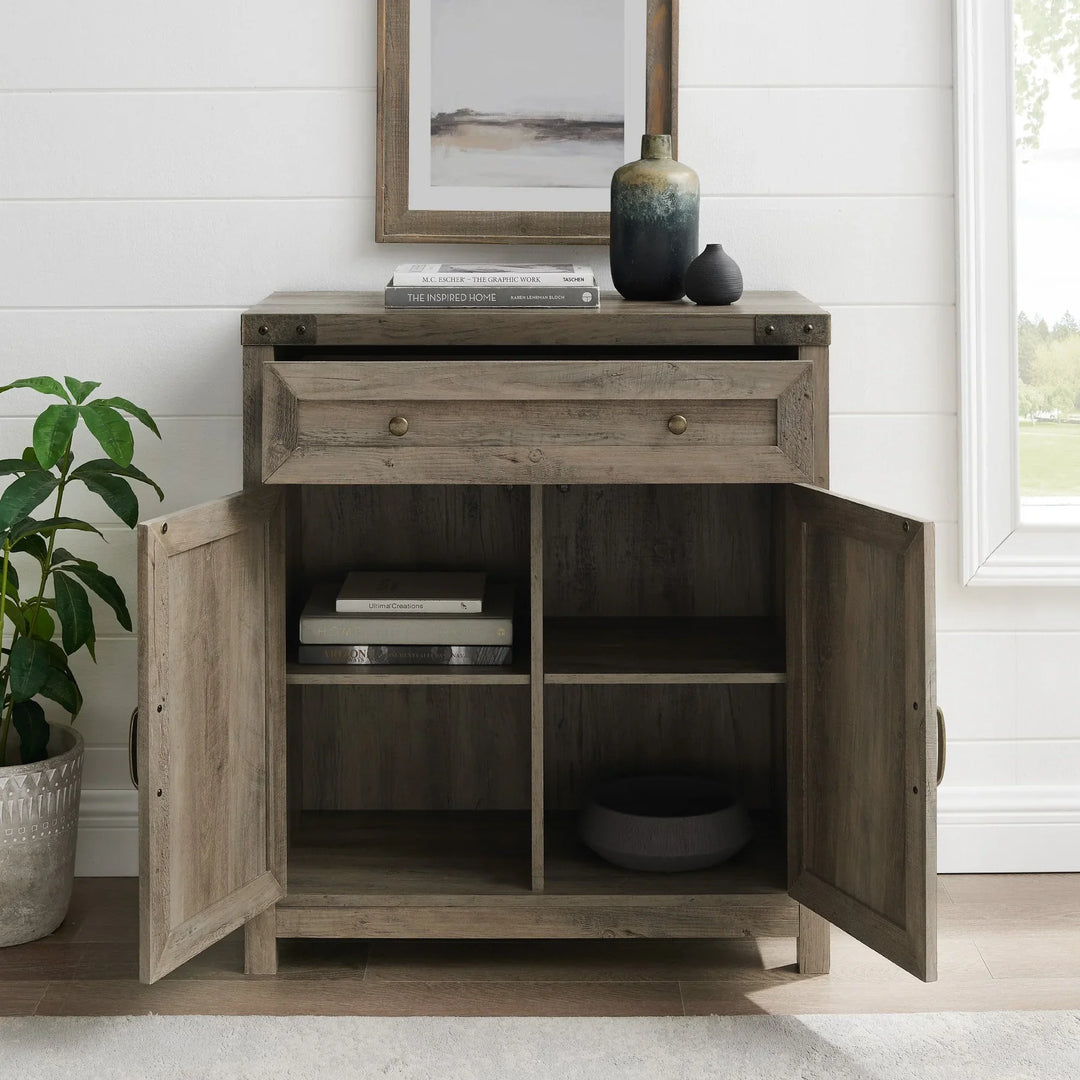 Barn Door Cabinet Grey Wash Burgess