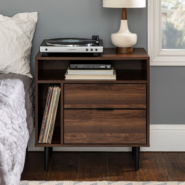 Bedside / Side Table Dark Walnut Bivens