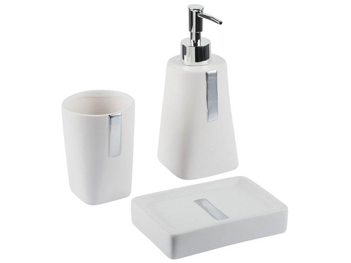 Ceramic 3-Piece Bathroom Accessories Set Beige Sonana