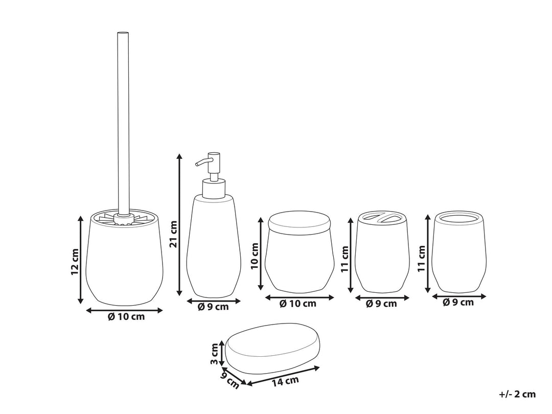 Ceramic 6-Piece Bathroom Accessories Set White Callela