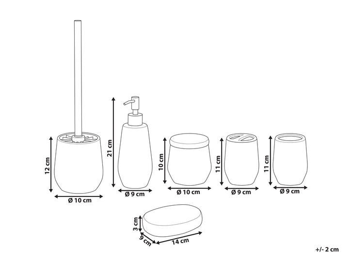 Ceramic 6-Piece Bathroom Accessories Set White Callela