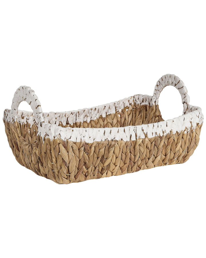 Set of 3 Water Hyacinth Baskets Light Campha