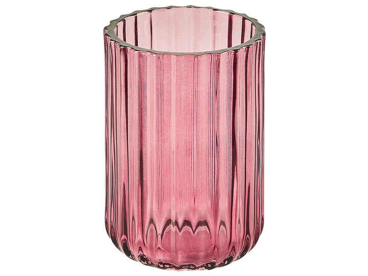 Glass 4-Piece Bathroom Accessories Set Pink Cardena