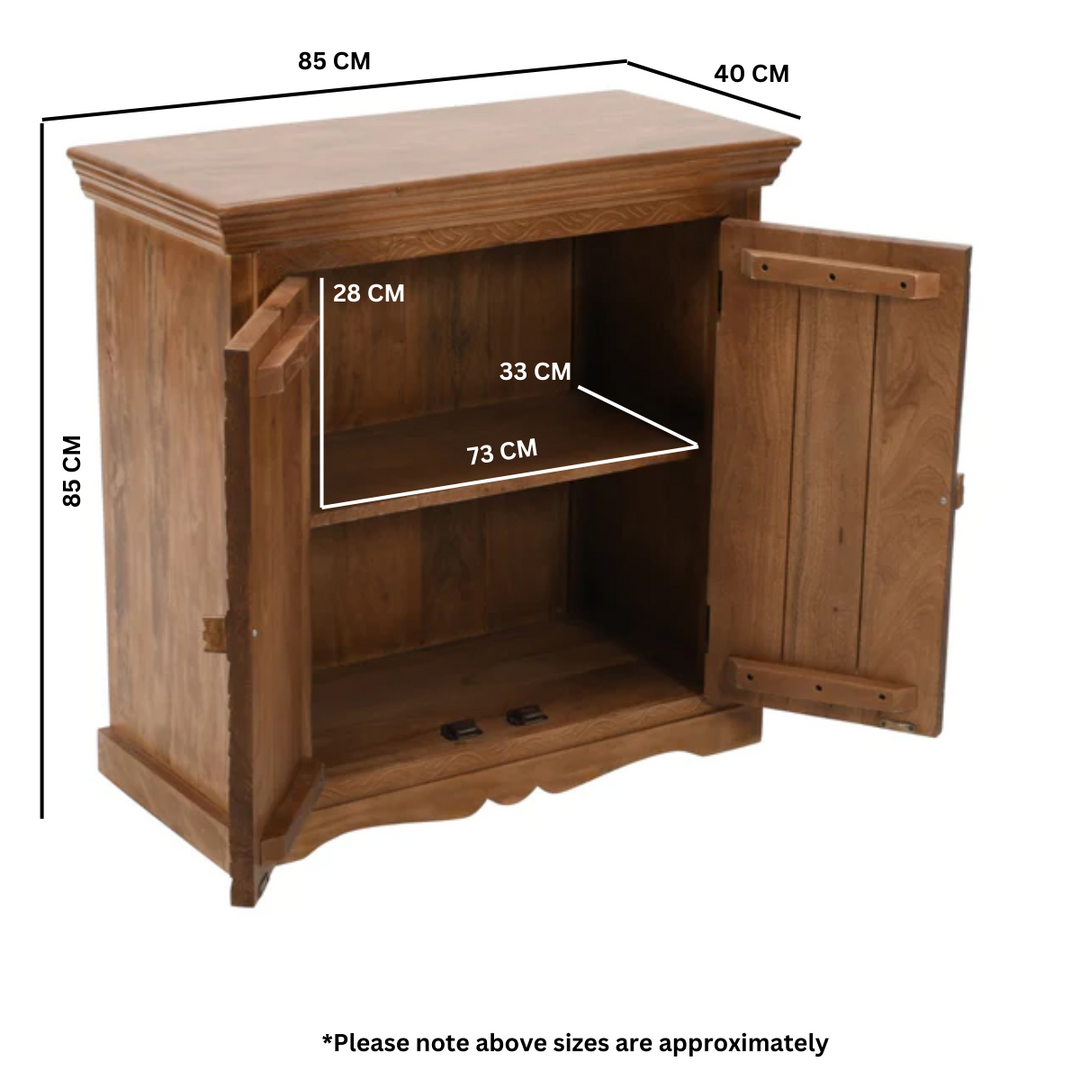 Artwork Sideboard with 2 Doors - Solid Mango Wood