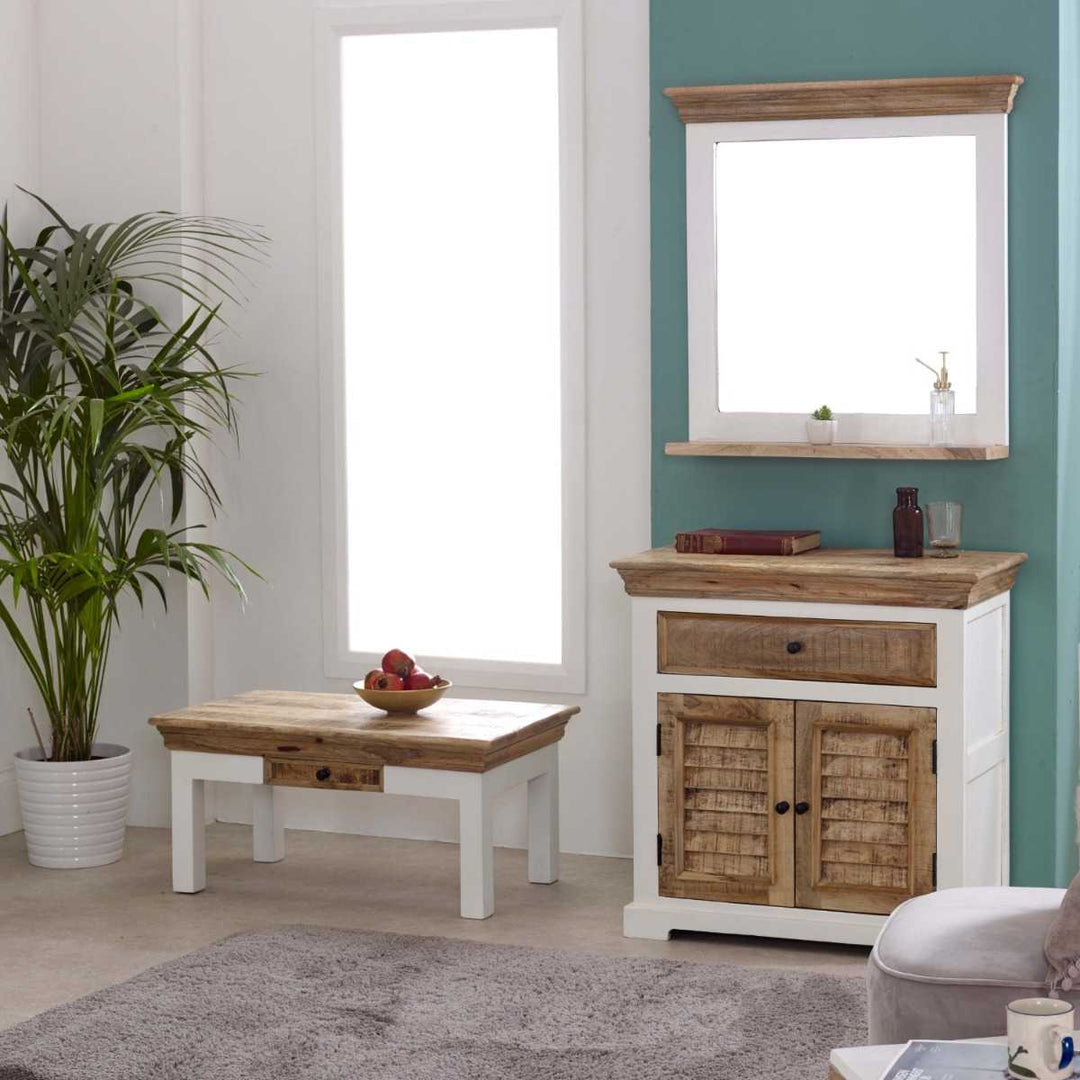 Alfie Mirror Frame With Shelf Solid Mango Wood