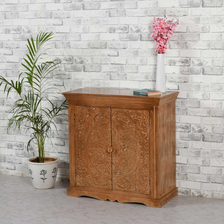 Artwork Sideboard with 2 Doors - Solid Mango Wood