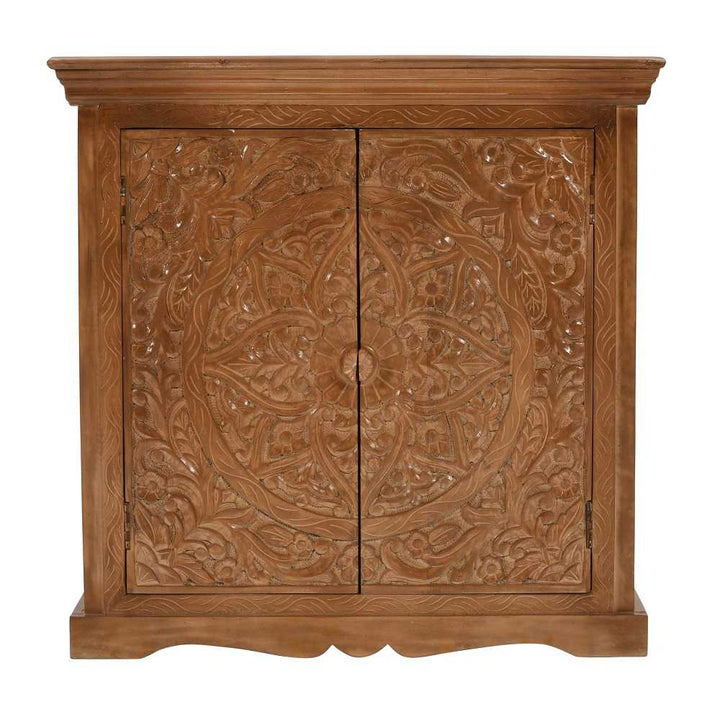 Artwork Sideboard with 2 Doors - Solid Mango Wood