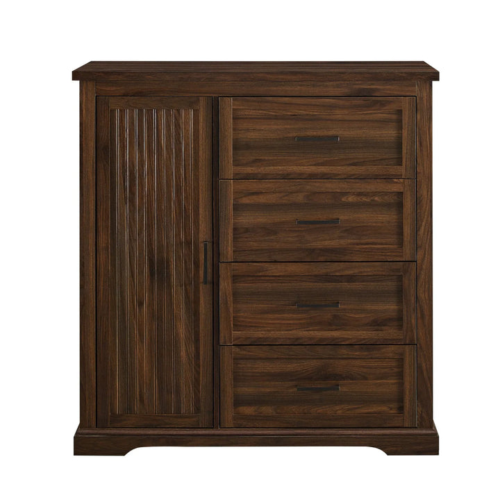 Grooved Wardrobe Dark Walnut Melita